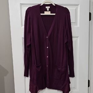 Logo Legacy Plum Cardigan - Size 2x